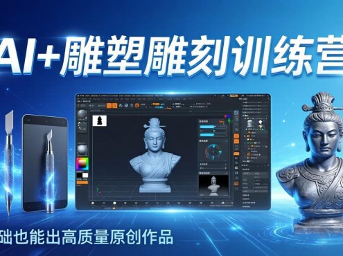 AI+雕塑雕刻训练营：从AI创作、大模型训练到3D雕刻 + 渲染，零基础也能出高质量原创作品