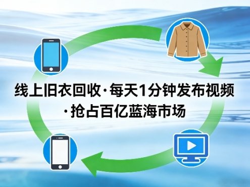 线上旧衣回收项目，我们给你提供视频，每天花一分钟发布视频，抢占百亿蓝海市场【揭秘】