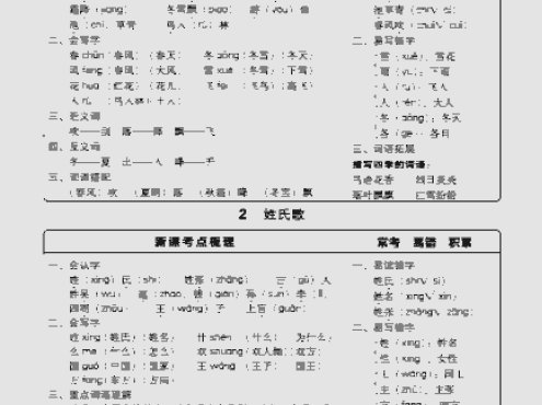 一年级下语文每课核心划重点