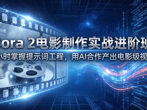 Sora 2电影制作实战进阶班:1小时掌握提示词工程,用AI合作产出电影级视频