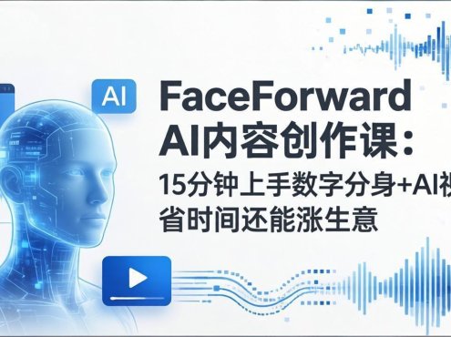 FaceForward AI内容创作课：15分钟上手数字分身+AI视频，省时间还能涨生意