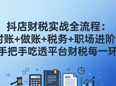 抖店财税实操全流程:对账+做账+税务+职场进阶,手把手吃透平台财税每一环