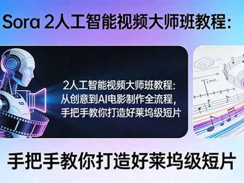 Sora 2人工智能视频大师班教程：从创意到AI电影制作全流程，手把手教你打造好莱坞级短片
