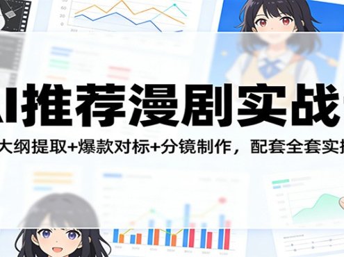 AI推荐漫剧实战课：故事大纲提取+爆款对标+分镜制作，配套全套实操资料