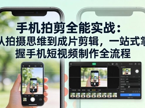 手机拍剪全能实战：从拍摄思维到成片剪辑，一站式掌握手机短视频制作全流程
