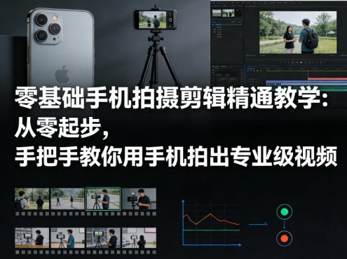 零基础手机拍摄剪辑精通教学：从零起步，手把手教你用手机拍出专业级视频