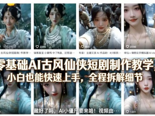零基础AI古风仙侠短剧制作教学，小白也能快速上手，全程拆解细节