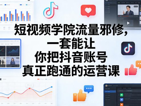 短视频学院流量邪修,一套能让你把抖音账号真正跑通的运营课