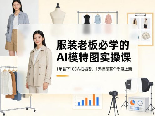 服装老板必学的AI模特图实操课,1年省下100W拍摄费,1天搞定整个季度上新