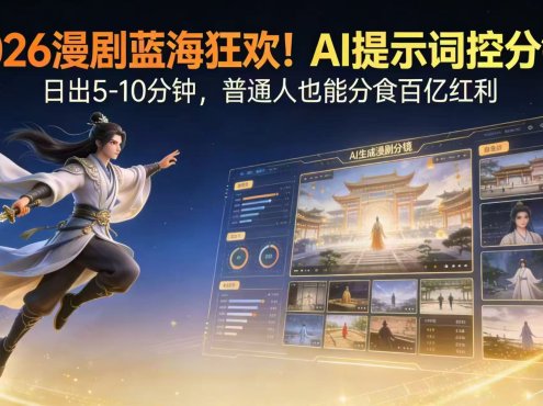 2026漫剧红利实锤! AI 提示词控分镜, 普通人也能轻松月入过万