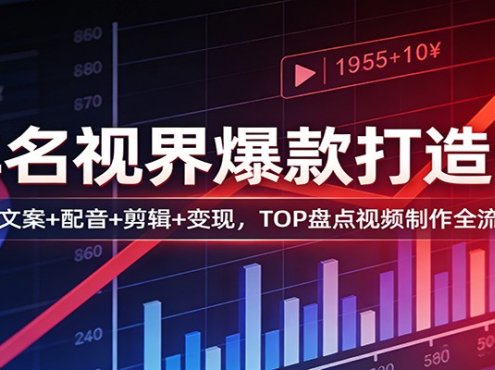 排名视界爆款打造课:AI文案+配音+剪辑+变现,TOP盘点视频制作全流程