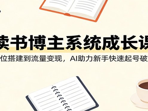 读书博主系统成长课:从定位搭建到流量变现,AI助力新手快速起号破瓶颈