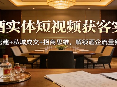 白酒实体短视频获客实战:矩阵搭建+私域成交+招商思维,解锁酒企流量新增长