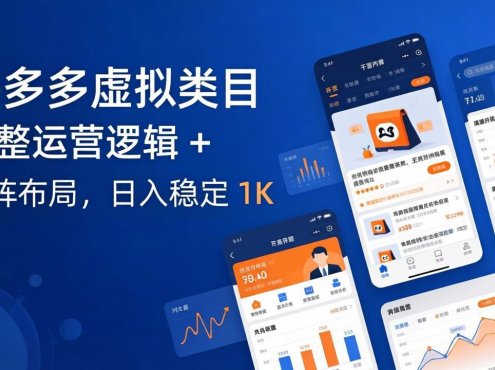 拼多多虚拟类目干货：完整运营逻辑 + 矩阵布局，日入稳定 1K