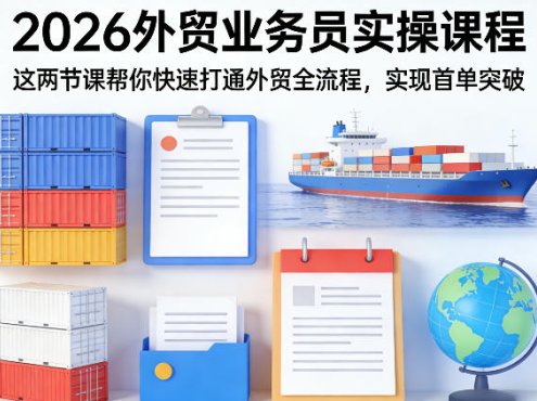 2026外贸业务员实操课程，这两节课帮你快速打通外贸全流程，实现首单突破