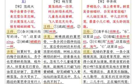 四年级下语文26春每课知识晨读单