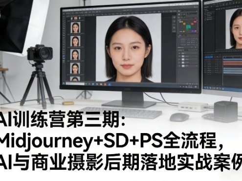 AI训练营第三期：Midjourney+SD+PS全流程，AI与商业摄影后期落地实战案例