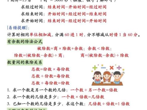 二年级下数学必背公式汇总《人教版》