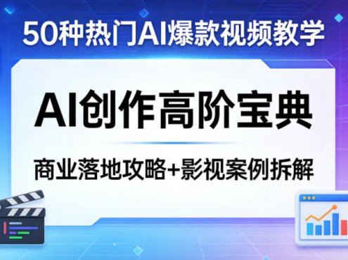 50种热门AI爆款视频教学,AI创作高阶宝典,商业落地攻略+影视案例拆解