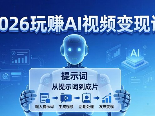 2026玩赚AI视频变现课:掌握 AI 视频全流程技能,从提示词到成片高效产出
