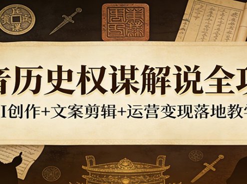 抖音历史权谋解说全攻略:AI创作+文案剪辑+运营变现落地教学