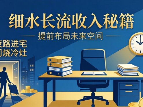 某付费文章:细水长流收入秘籍:走夜路进宅门烧冷灶,提前布局未来空间