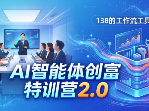 AI智能体创富训练营2.0：3天闭门直播+视频课+工具库，从0到1搭建智能体附138个工作流