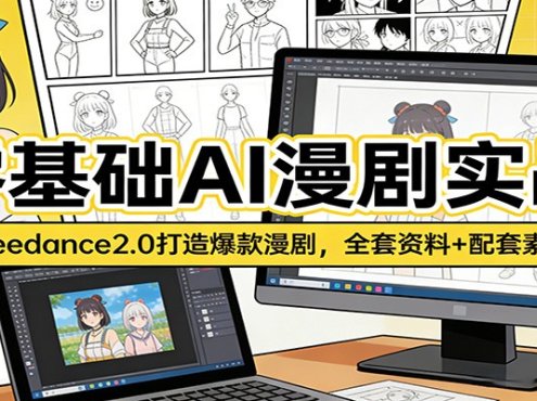 零基础AI漫剧实战:Seedance2.0打造爆款漫剧,全套资料+配套素材