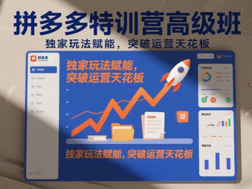 拼多多特训营高阶班，独家玩法赋能，突破运营天花板(更新26年4月1日)