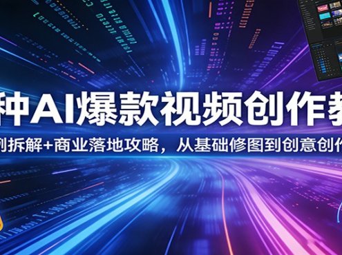 50种AI爆款视频创作教学：影视案例拆解+商业落地攻略，从基础修图到创意创作全掌握