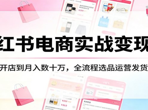 小红书电商实战变现课：0粉开店到月入数十万，全流程选品运营发货教学