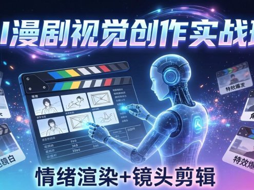 AI漫剧视觉导演思维实战班，从脚本到成片全掌握，分镜设计情绪渲染一站学会
