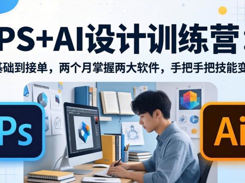 PS+AI设计训练营:从0基础到接单,两个月掌握两大软件,手把手把技能变收入