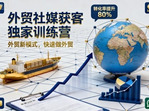 外贸社媒获客独家训练营,外贸新模式,快速做外贸(更新26年3月)