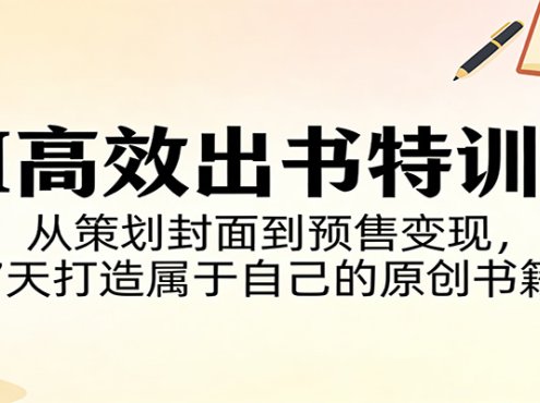 AI高效出书特训营：从策划封面到预售变现，7天打造属于自己的原创书籍