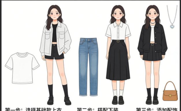 AI服装穿搭白背景look图SOP教程，不用会画画，提几句具体要求，AI就能还你一个奇迹