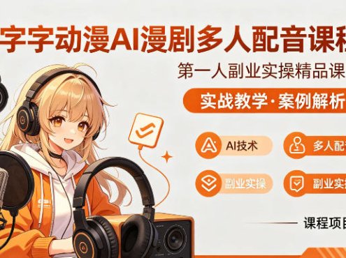 字字动漫AI漫剧多人配音课程,实战教学,案例解析