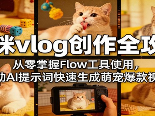 猫咪vlog创作全攻略:从零掌握Flow工具使用,借助AI提示词快速生成萌宠爆款视频