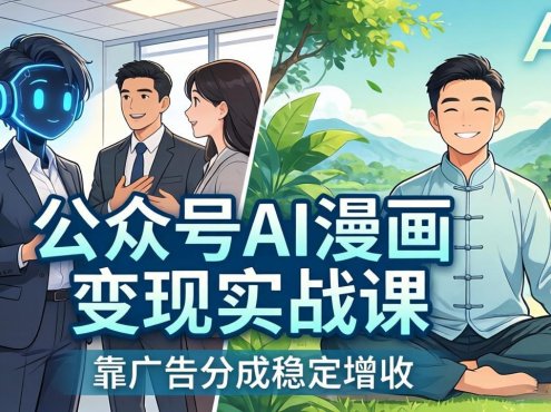 公众号AI漫画变现实战课:星座/职场/养生多赛道+智能体发文,靠广告分成稳定增收