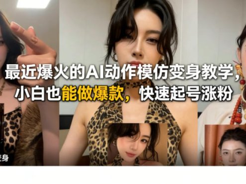 最近爆火的AI动作模仿变身教学,小白也能做爆款,快速起号涨粉