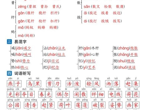 26新三年级下语文1-8单元知识点读背清单(28页)