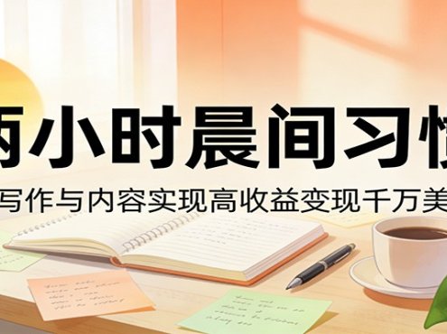 付费文章:两小时晨间习惯,用写作与内容实现高收益变现千万美元