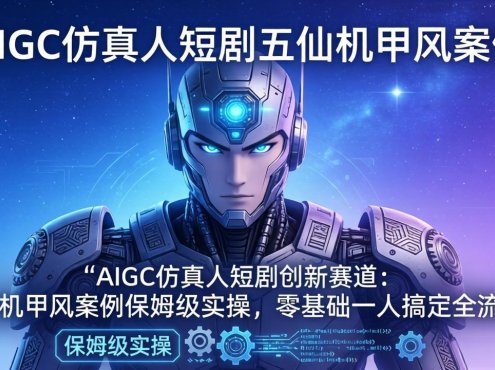 AIGC仿真人短剧创新赛道：五仙机甲风案例保姆级实操，零基础一人搞定全流程