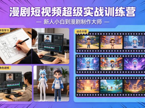 漫剧短视频超级实战训练营,新人小白到漫剧制作大师