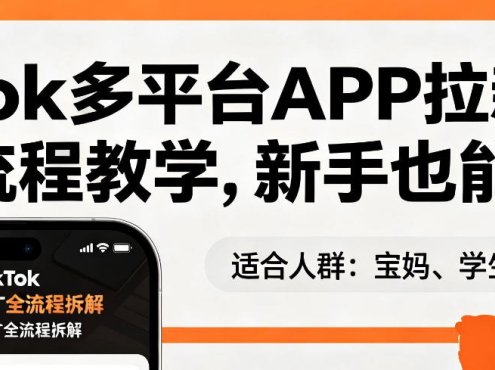 TikTok多平台APP拉新，完整流程教学，新手也能上手，轻松出海搞美金