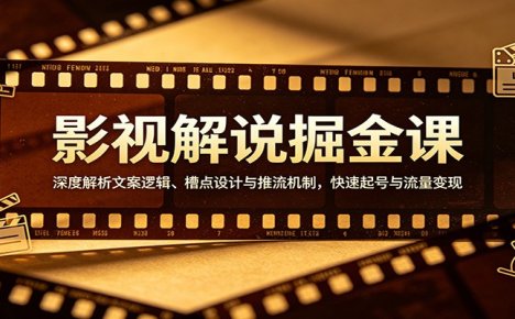 影视解说掘金课：深度解析文案逻辑、槽点设计与推流机制，快速起号与流量变现