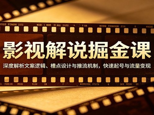 影视解说掘金课:深度解析文案逻辑、槽点设计与推流机制,快速起号与流量变现