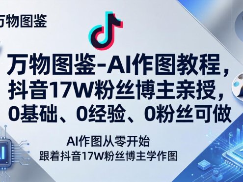 万物图鉴-AI作图教程,抖音17W粉丝博主亲授,0基础、0经验、0粉丝可做