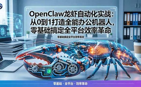 OpenClaw龙虾自动化实战：从0到1打造全能办公机器人，零基础搞定全平台效率革命