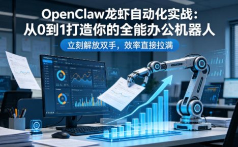 OpenClaw龙虾自动化实战：从0到1打造你的全能办公机器人，立刻解放双手，效率直接拉满